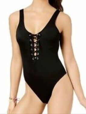 Rhythm Black One-Piece Tie Front Swimsuit Swimwwar Size US Medium EU 10